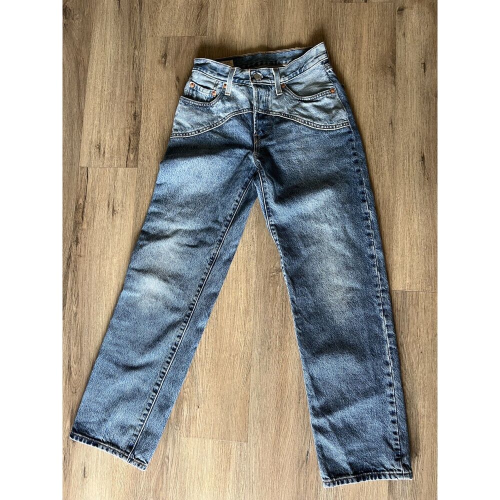 Levi's 501 90s Western Two Tone Straight Leg Jeans Medium Wash Size 24 x 30